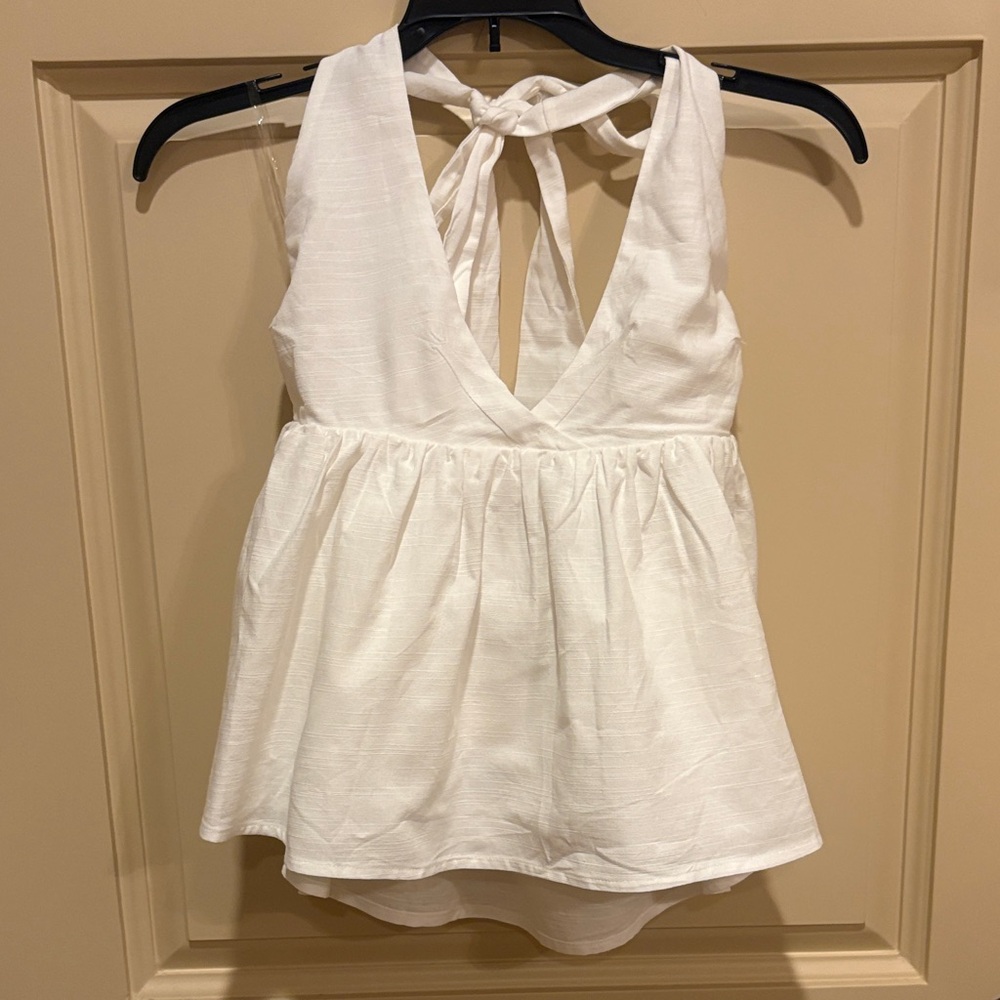 Peppermayo White Halter Top